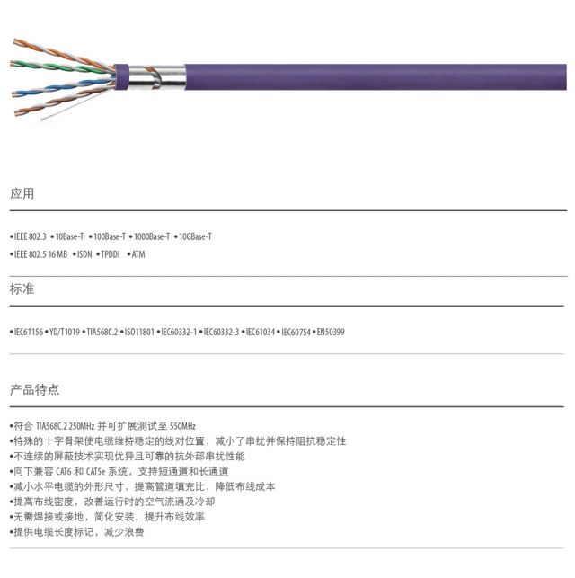XTP CAT6A 六A类单股非屏蔽电缆